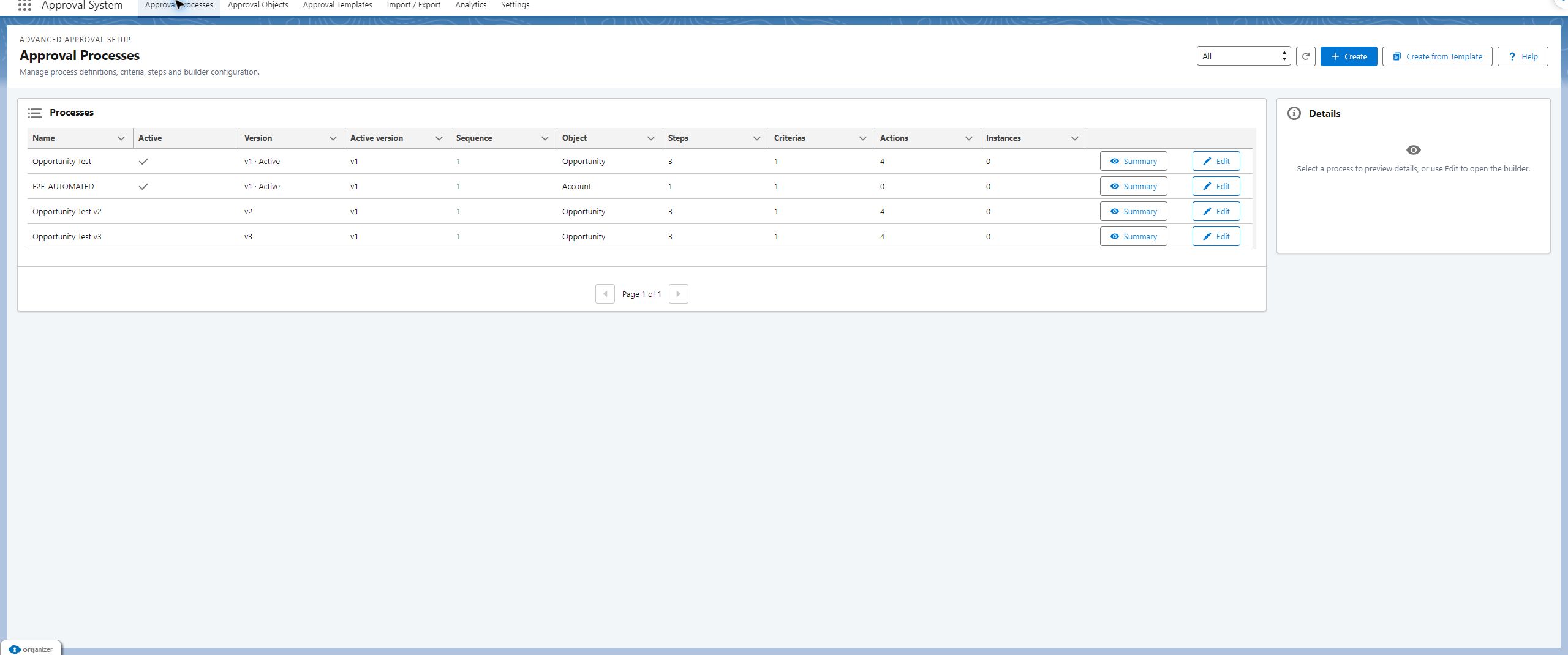 Accordexa approval process management workspace in Salesforce